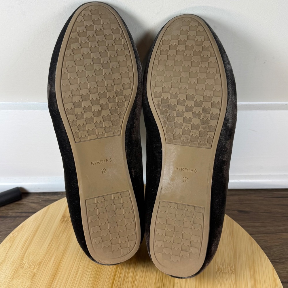 Birdies Velvet Loafers Women's 12 Charcoal Gray Excellent Fur Lined Slipper Flat - Picture 7 of 8